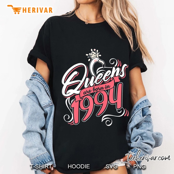 Womens Queens Are Born In 1994 Bday Flamingo Gifts 26Th Birthday Ladies Tee