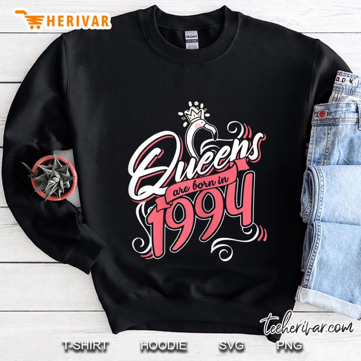 Womens Queens Are Born In 1994 Bday Flamingo Gifts 26Th Birthday Sweatshirt