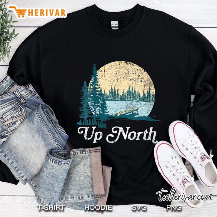 Womens Up North Vintage Retro Rustic Lake Nature Outdoors Mugs