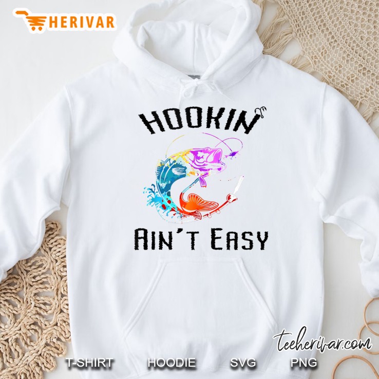 Funny Watercolor Fishing Fisherman Hookin' Ain't Easy Tank Top Mugs