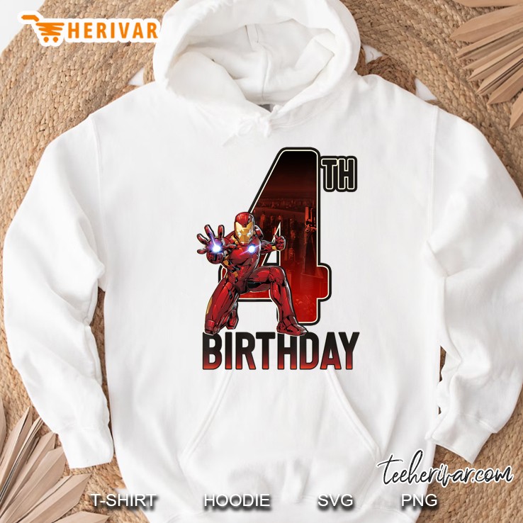 Marvel Iron Man 4Th Birthday Action Pose Graphic Hoodie