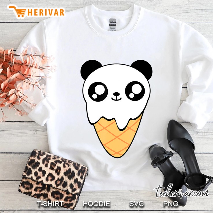 Panda Ice Cream Cone Big Eyes Kawaii Japan Inspired Sweatshirt