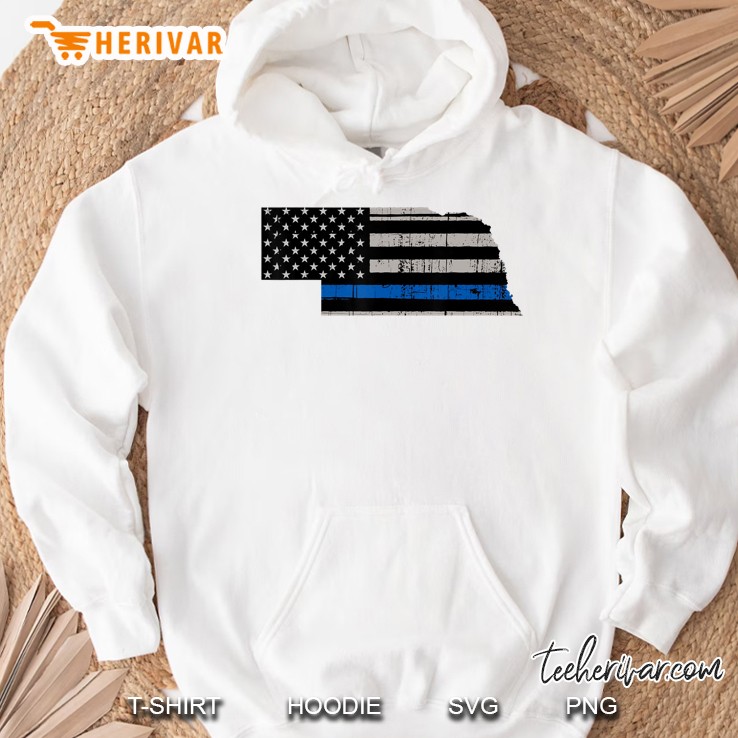 Support Law Enforcement Nebraska Police Officer Blue Hoodie