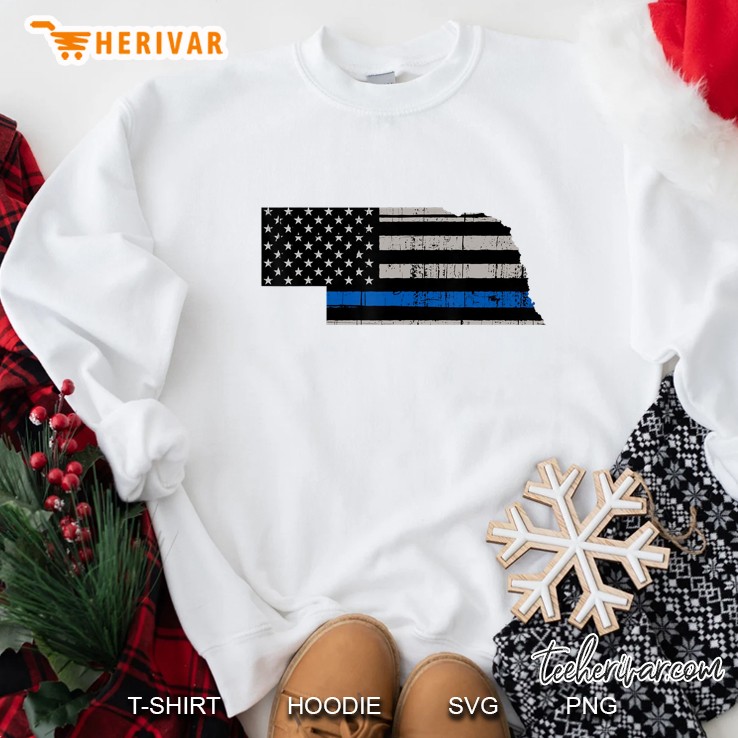 Support Law Enforcement Nebraska Police Officer Blue Sweatshirt