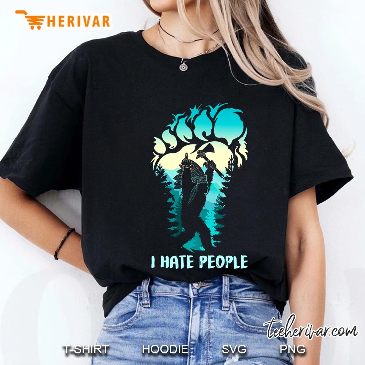 I Hate People Bigfoot Silhouette Version Ladies Tee