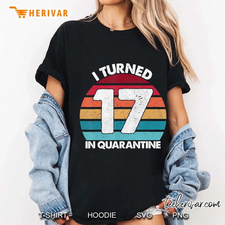 17Th Birthday I Turned 17 In Quarantine Birthday 17 Year Old Hoodie