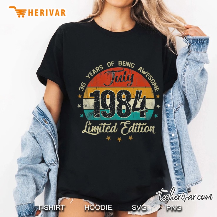36 Year Old July 1984 Limited Edition Vintage 36Th Birthday Ladies Tee