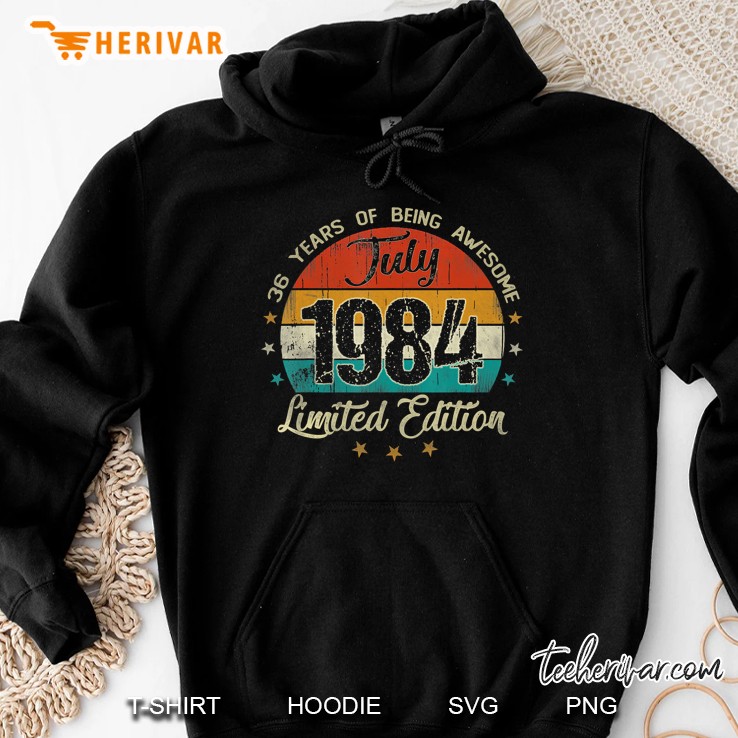 36 Year Old July 1984 Limited Edition Vintage 36Th Birthday Hoodie