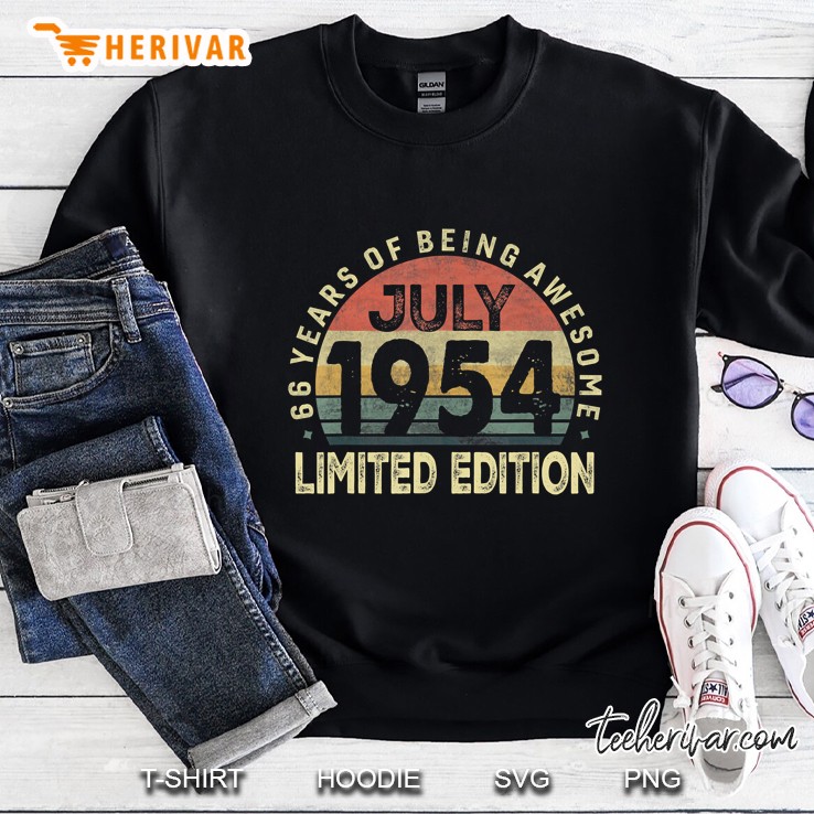 66Th Birthday Tee Vintage July 1954 Outfit Gift 66 Years Old Mugs