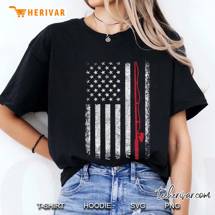 American Flag Fishing Shirt Vintage Fishing Ladies Tee