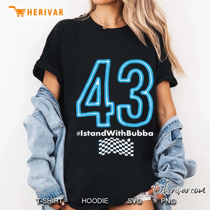 Bubba Wallace Shirt - 43 -Checkered Flag Istandwithbubba Ladies Tee