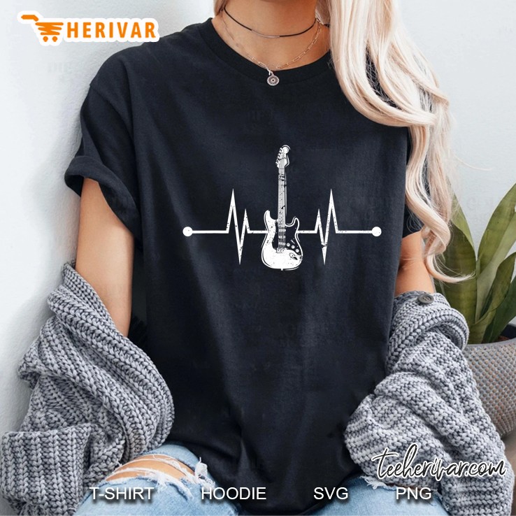 Guitarist Bass Player Heartbeat Gift Bass Guitar Ladies Tee