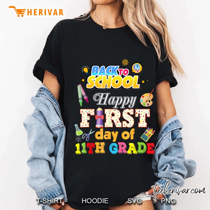 Happy First Day Of 11Th Grade Eleventh Back To School Pencil Ladies Tee