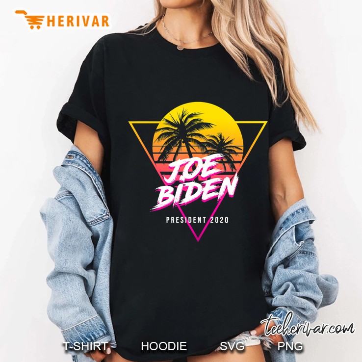 Joe Biden 2020 President Vote Usa Election Synthwave Retro Ladies Tee