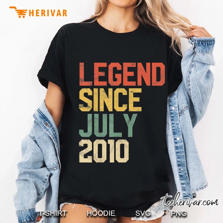 Legend Since July 2010 10Th Birthday Gift 10 Year Old Hoodie