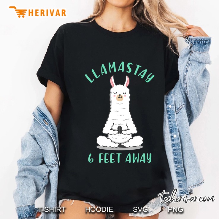 Llamastay 6 Feet Away Funny Llama Social Distancing Ladies Tee