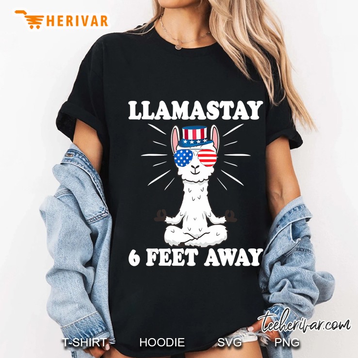 Llamastay 6 Feet Away Funny Hoodie