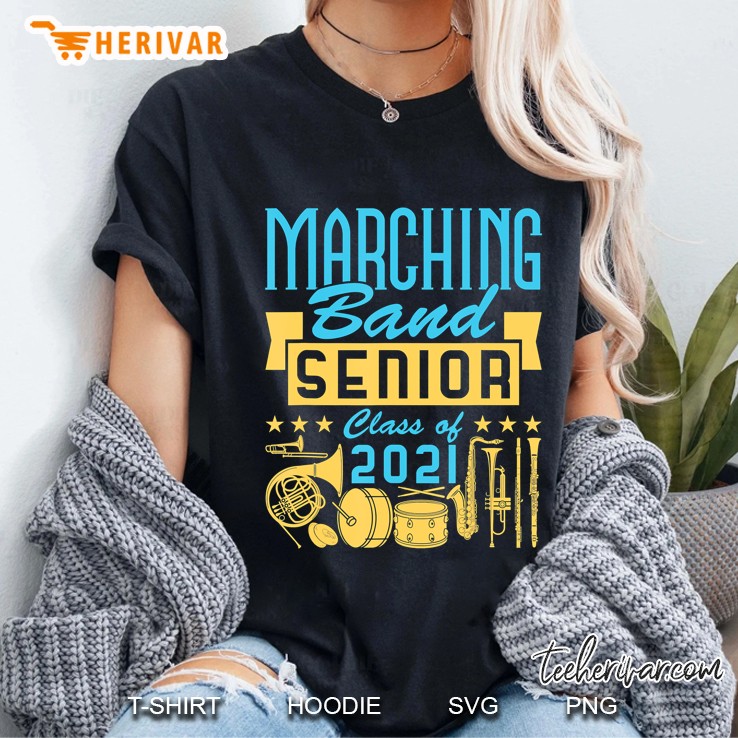 Marching Band Senior 2021 High School College Graduation Hoodie