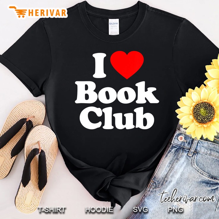 Mens I Love Book Club Heart Souvenir Funny Shirt