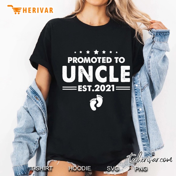 Promoted To Uncle Est 2021 Pregnancy Announcement Gift Ladies Tee