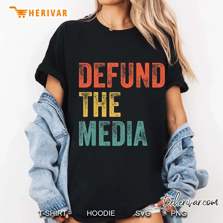 Retro Vintage Defund The Media Ladies Tee