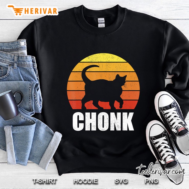 Sunset Funny Fat Cats Meme Chonk Cat Sweatshirt