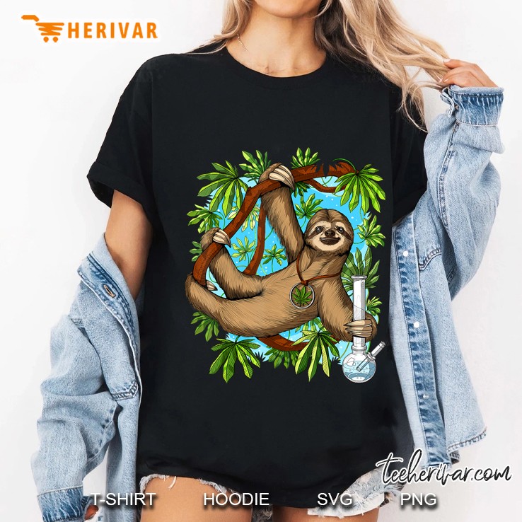 Sloth Stoner Weed Cannabis Marijuana Psychedelic Hippie Ladies Tee