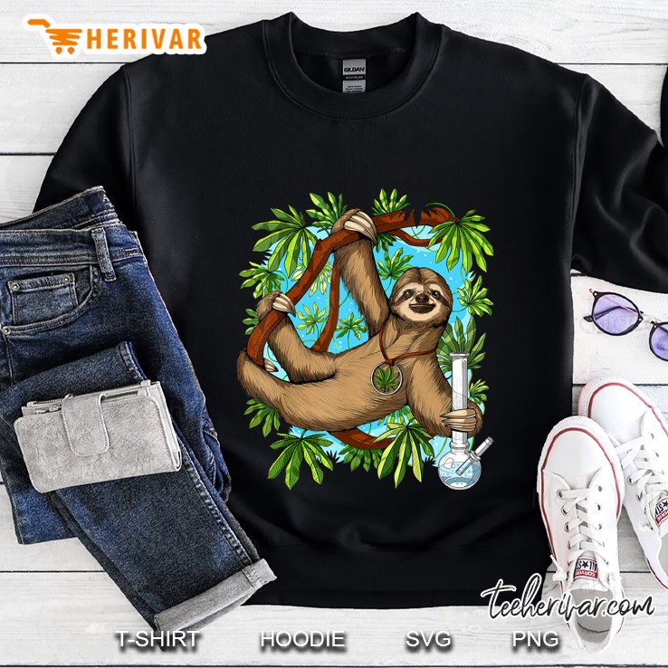 Sloth Stoner Weed Cannabis Marijuana Psychedelic Hippie Sweatshirt