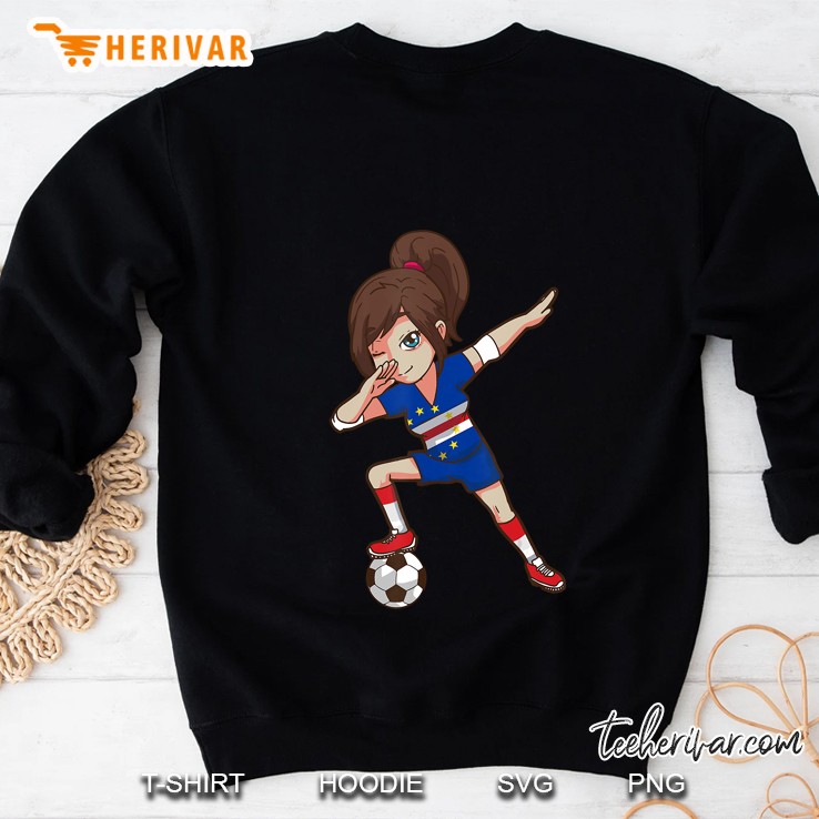 Soccer Fan Cape Verde Island Flag Girl Sweatshirt