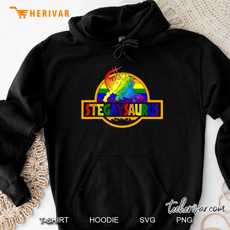 Stegaysaurus Gay Pride Flag Lgbt Lgbt Stegaysaurus Hoodie