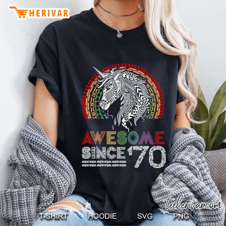 Unicorn 50Th Birthday Gift Rainbow 1970 50 Years Old Ladies Tee