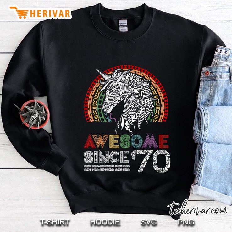Unicorn 50Th Birthday Gift Rainbow 1970 50 Years Old Sweatshirt