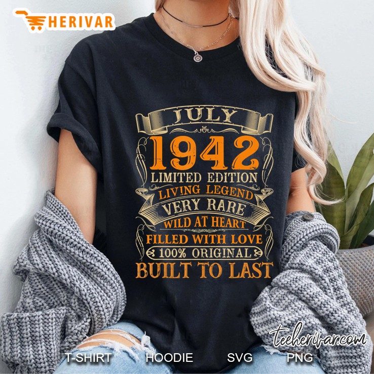 Vintage July 1942 Shirt 78 Years Old 78Th Birthday Gifts Ladies Tee