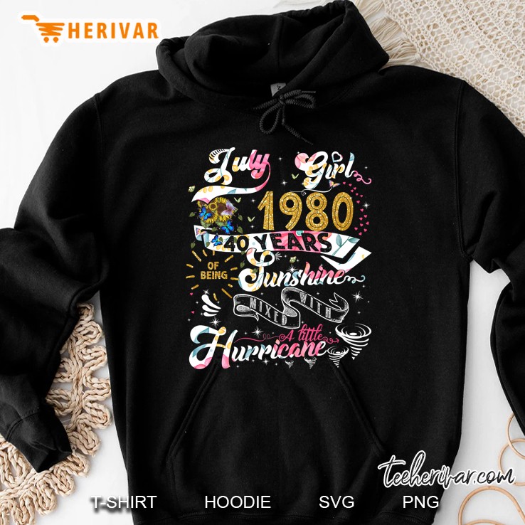 Vintage July 1980 Classic 40Th Birthday Gifts 40 Years Old Hoodie