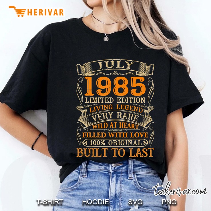 Vintage July 1985 Shirt 35 Years Old 35Th Birthday Gifts Ladies Tee