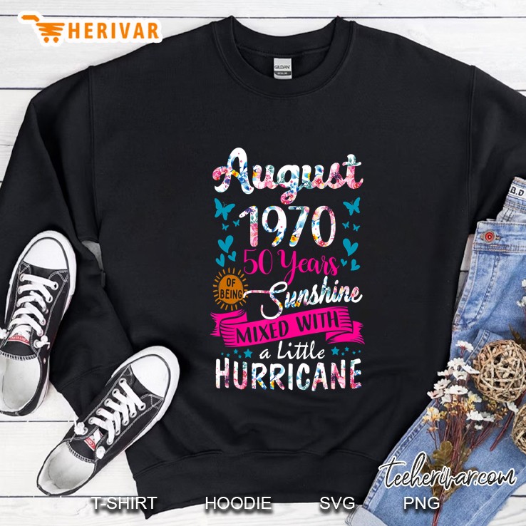 Womens August 1970 Birthday Gifts Floral Tee For Womens Mugs