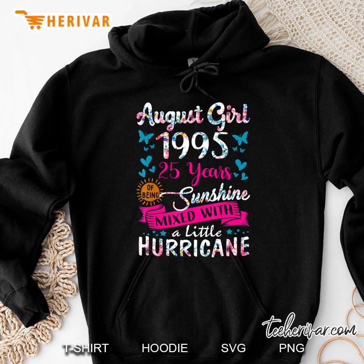 Womens August 1995 Birthday Gifts Floral Tee For Womens Hoodie