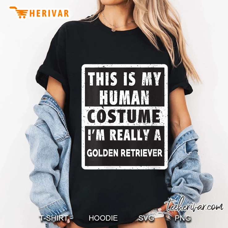 Womens Golden Retriever Helloween Costume Funny Retriever Costume Ladies Tee
