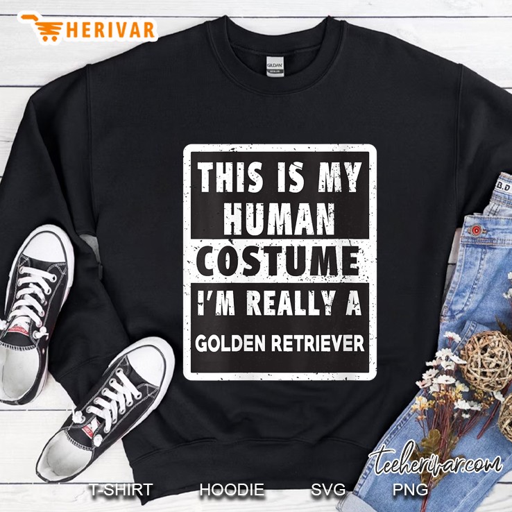Womens Golden Retriever Helloween Costume Funny Retriever Costume Sweatshirt