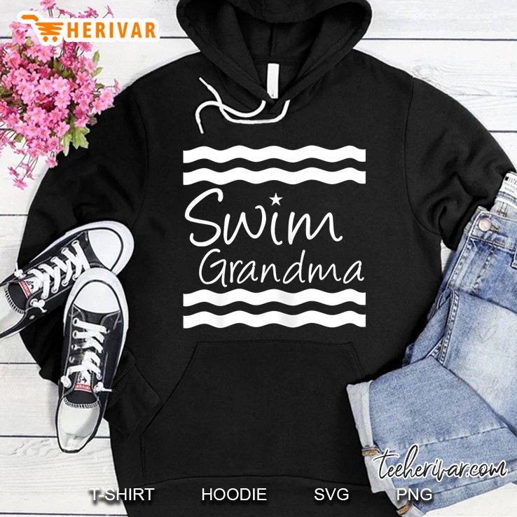 Womens Swim Grandma Star Waves Logo Swimmer Grandmother Shirt Hoodie