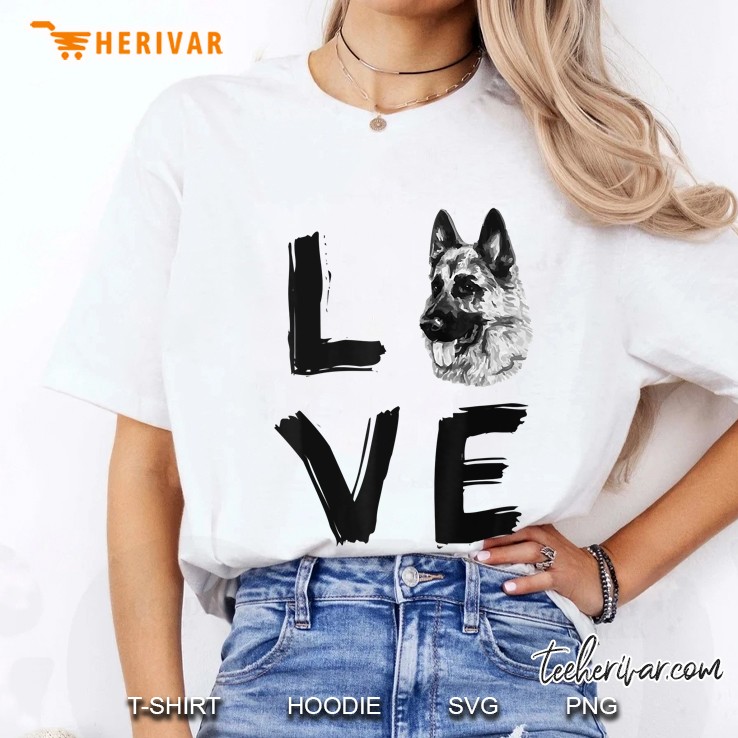 I Love My Dog German Shepherd Dog Lover Ladies Tee