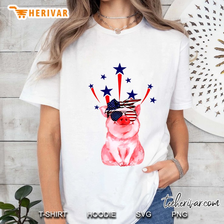 Pig 4Th July Funny Gift For Memorial Day Ladies Tee
