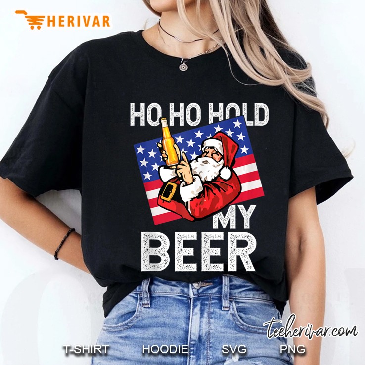 Christmas In July - Santa Ho Ho Hold My Beer Drinking Party Hoodie