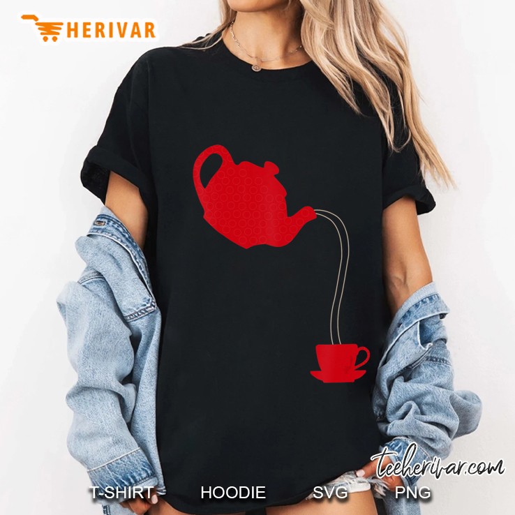 Cool Teapot And Cup Tea Party Time Lover Ladies Tee