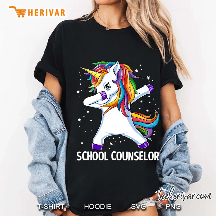 Dabbing Unicorn Back To School Gift For School Counselor Ladies Tee