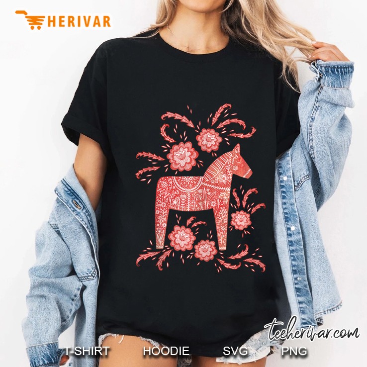 Dala Horse Swedish Art Ladies Tee
