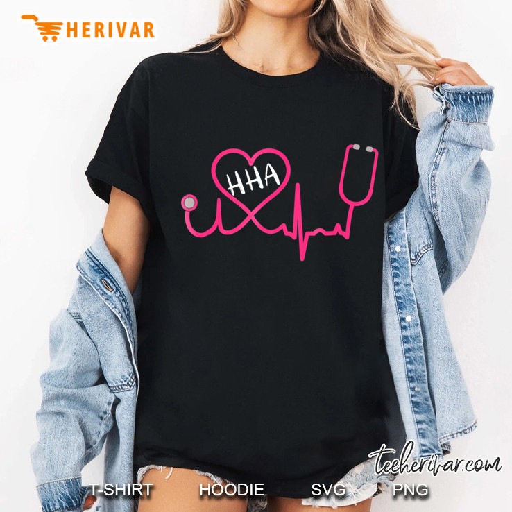 Hha Home Health Aide Ekg Stethoscope Heart Cute Hoodie