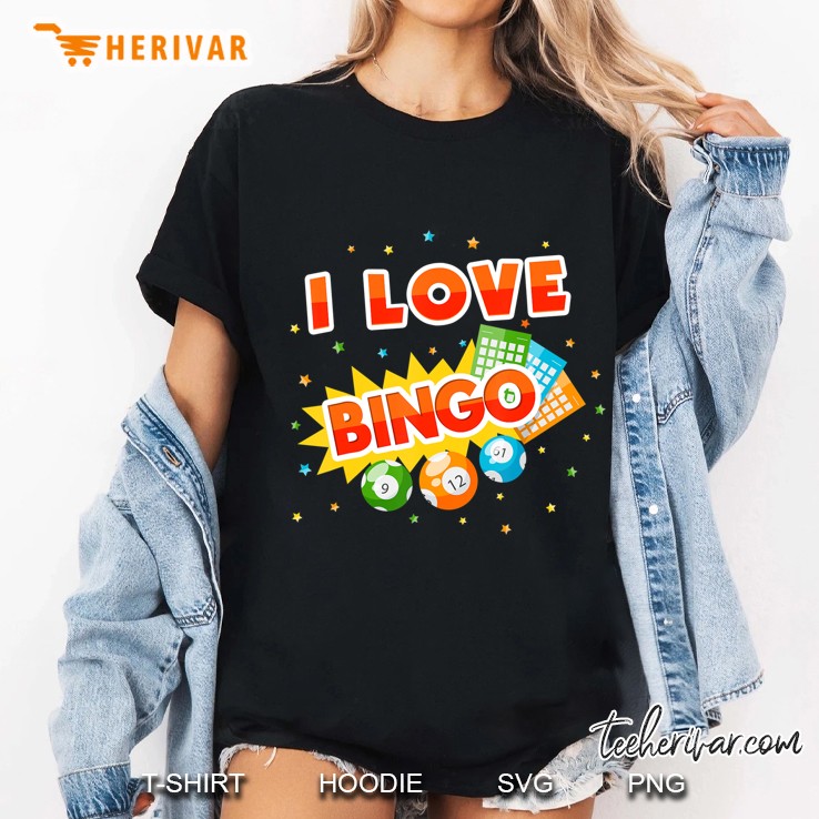 I Love Bingo Balls Cards Numbers Hobby Gift Hoodie