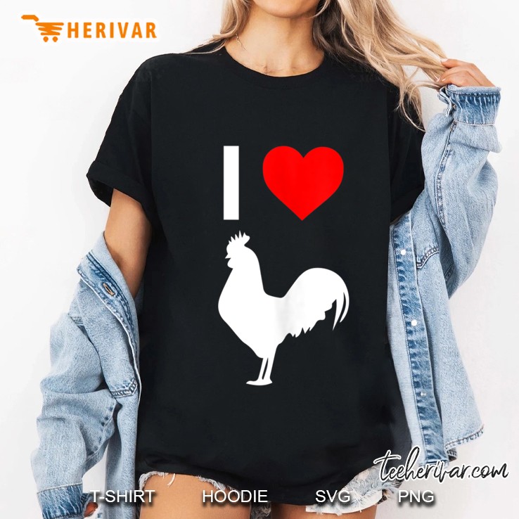 I Love Cock Gay Pride Rooster Funny Graphic Heart Gag Gift Tank Top Ladies Tee