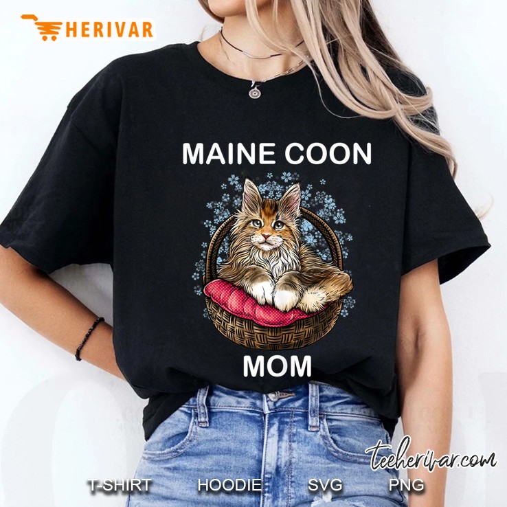 Illustration Art Of Maine Coon Cat For Mom Mother Mommy Hoodie